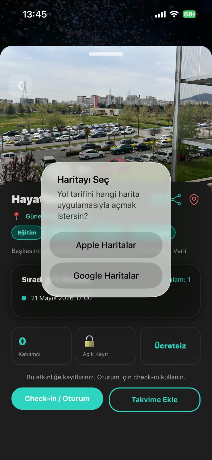 Eksik Kalma uygulama ekranı